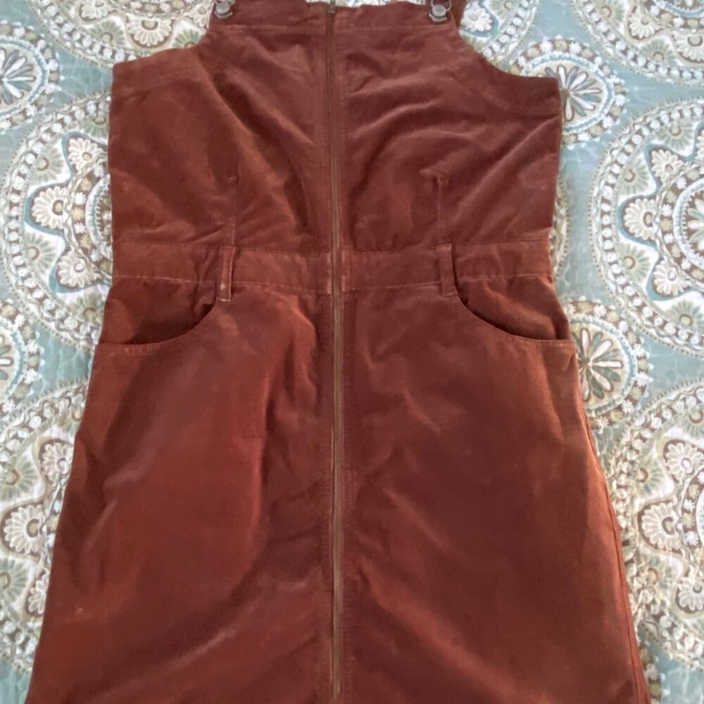 American Eagle Outfitters Brown Zip-up Front Corduroy Jumper with Pockets